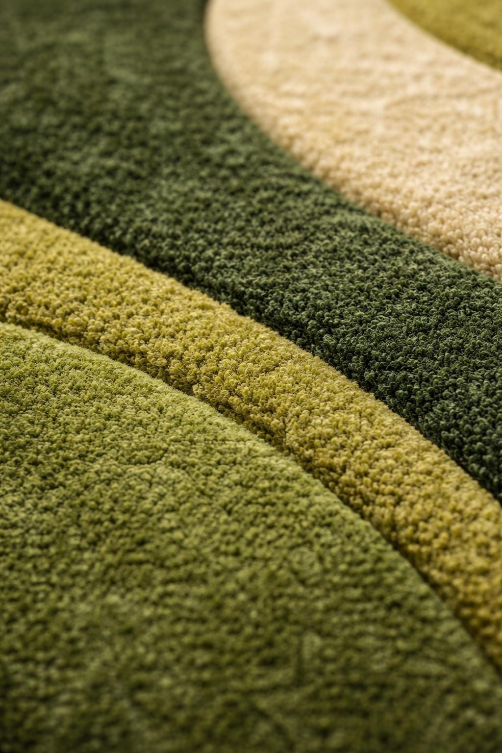 Hand Tufted Wool Carpet – Sculpted Green Abstract Wave Area Rug - Etsy