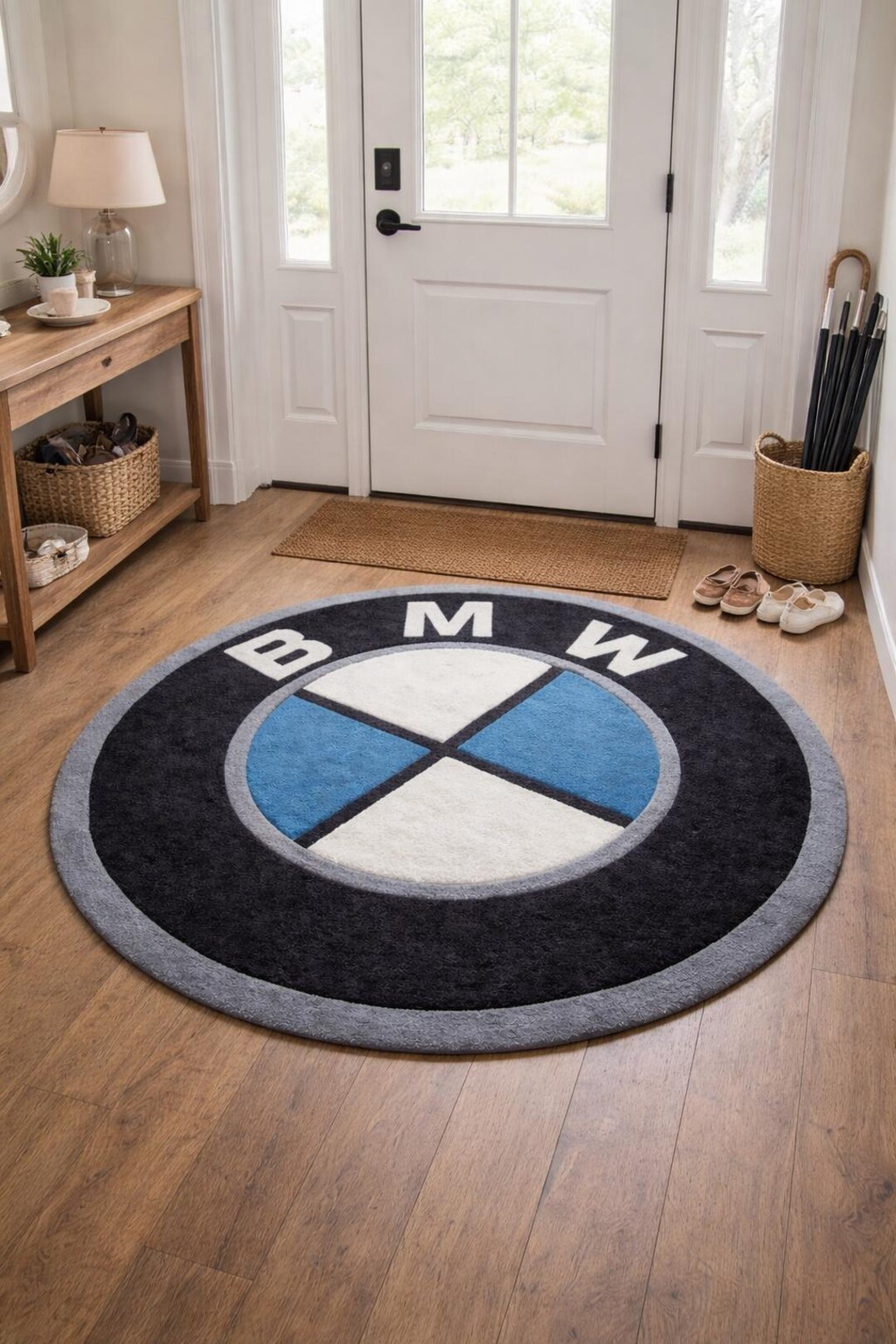 Hand Tufted BMW Logo Round Rug - Etsy