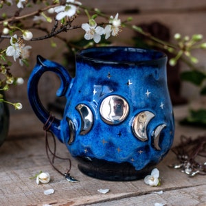 Moon mug, handmade mug