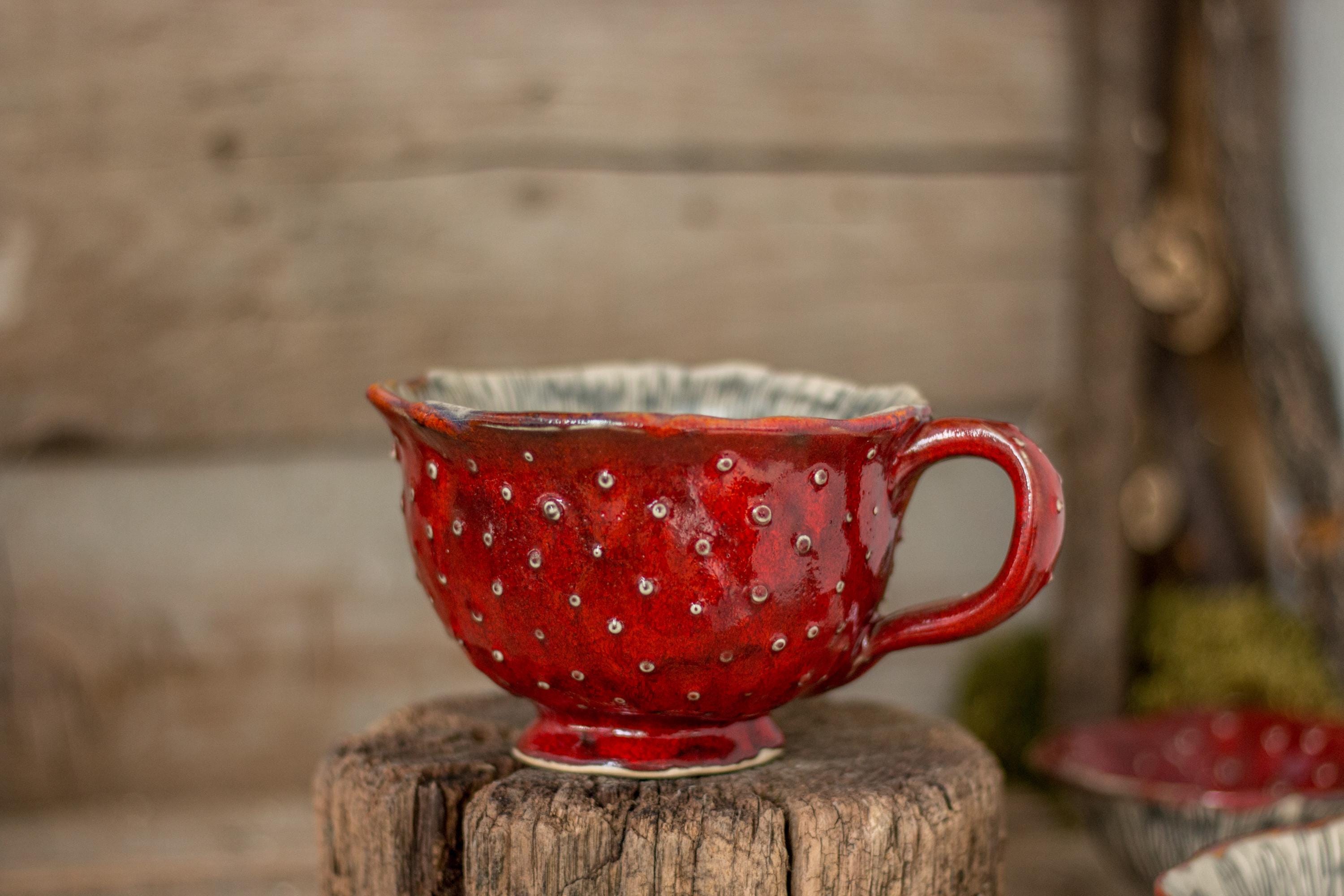 Handmade Fly Agaric Mug: Red Ceramic Witchcraft Pottery - Etsy