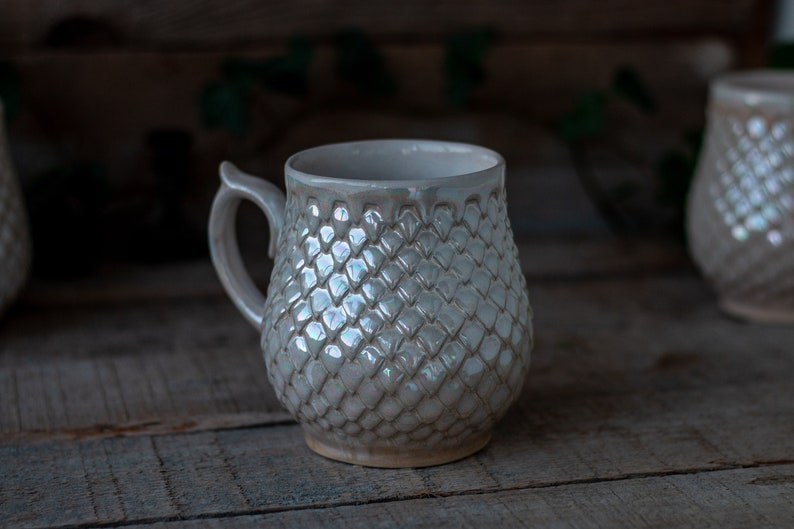 Drago perlato, tazza in scala di drago, ceramica fatta a mano, immagine 8