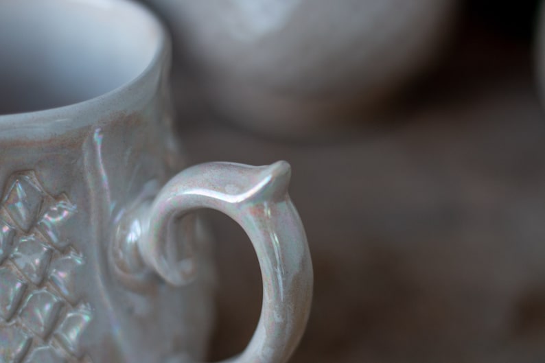Drago perlato, tazza in scala di drago, ceramica fatta a mano, immagine 5