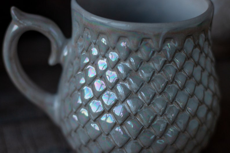 Drago perlato, tazza in scala di drago, ceramica fatta a mano, immagine 2