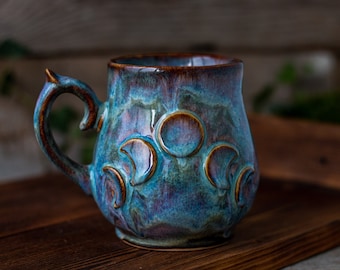 Moon mug, handmade mug