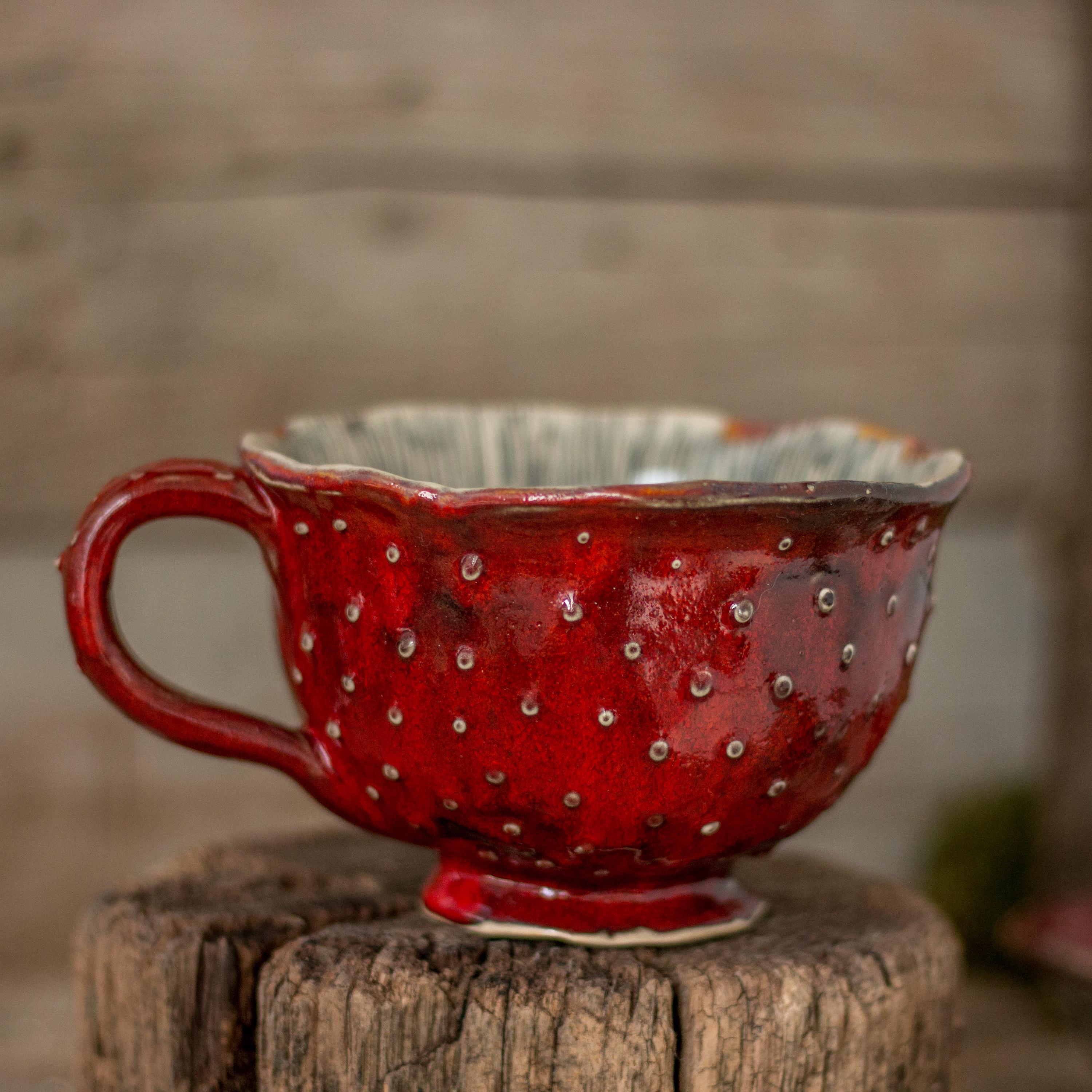 Handmade Fly Agaric Mug: Red Ceramic Witchcraft Pottery - Etsy