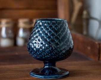 Handmade Green Dragon Scale Ceramic Goblet: Fantasy Pottery
