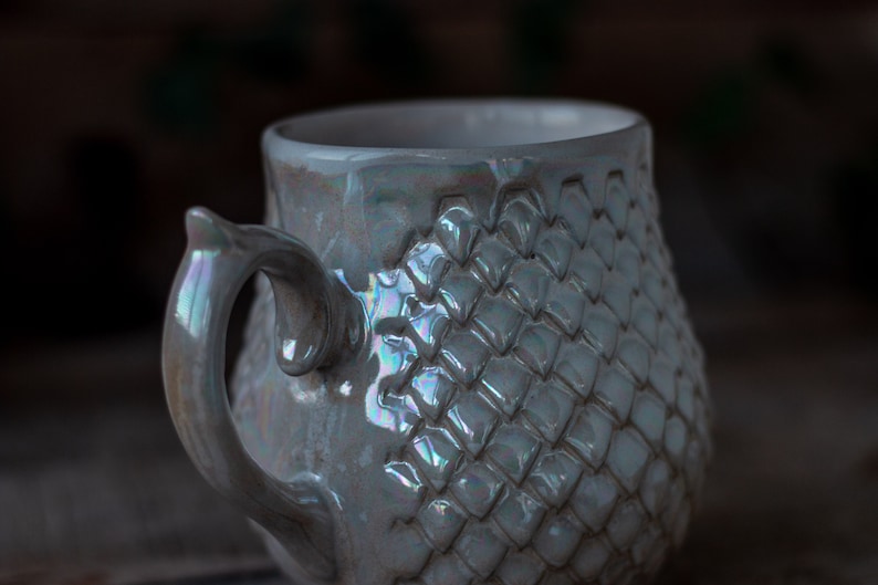 Drago perlato, tazza in scala di drago, ceramica fatta a mano, immagine 7