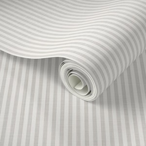 Classic Neutral Beige and White Pinstripe Wallpaper, Grandmillennial Ticking Stripes Removable Peel and Stick, New Farmhouse Linen Texture