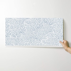 Coastal Coral Wallpaper Sample: Ocean Reef Removable Peel and Stick or Traditional Pasted Swatch for Modern Beach Houses and Nautical Homes