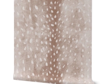 Warm Brown Deer Hide Wallpaper – Cozy Fall Fawn Spotted Animal Print Peel and Stick for Bedrooms, Nurseries and Scandi Interiors