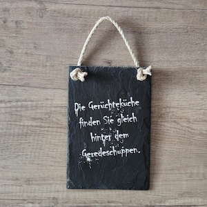 Slate sign 20 x 13.5 cm - You'll find the rumor mill soon... - SteinzeitBKS signs for you, friends, family, colleagues