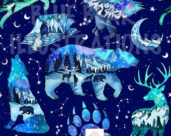 Dreamy Jungle Seamless Pattern, Digital Pattern, Jungle Seamless Pattern Jungle Repeat Pattern, Jungle Fabric Pattern, WildLife Alaska