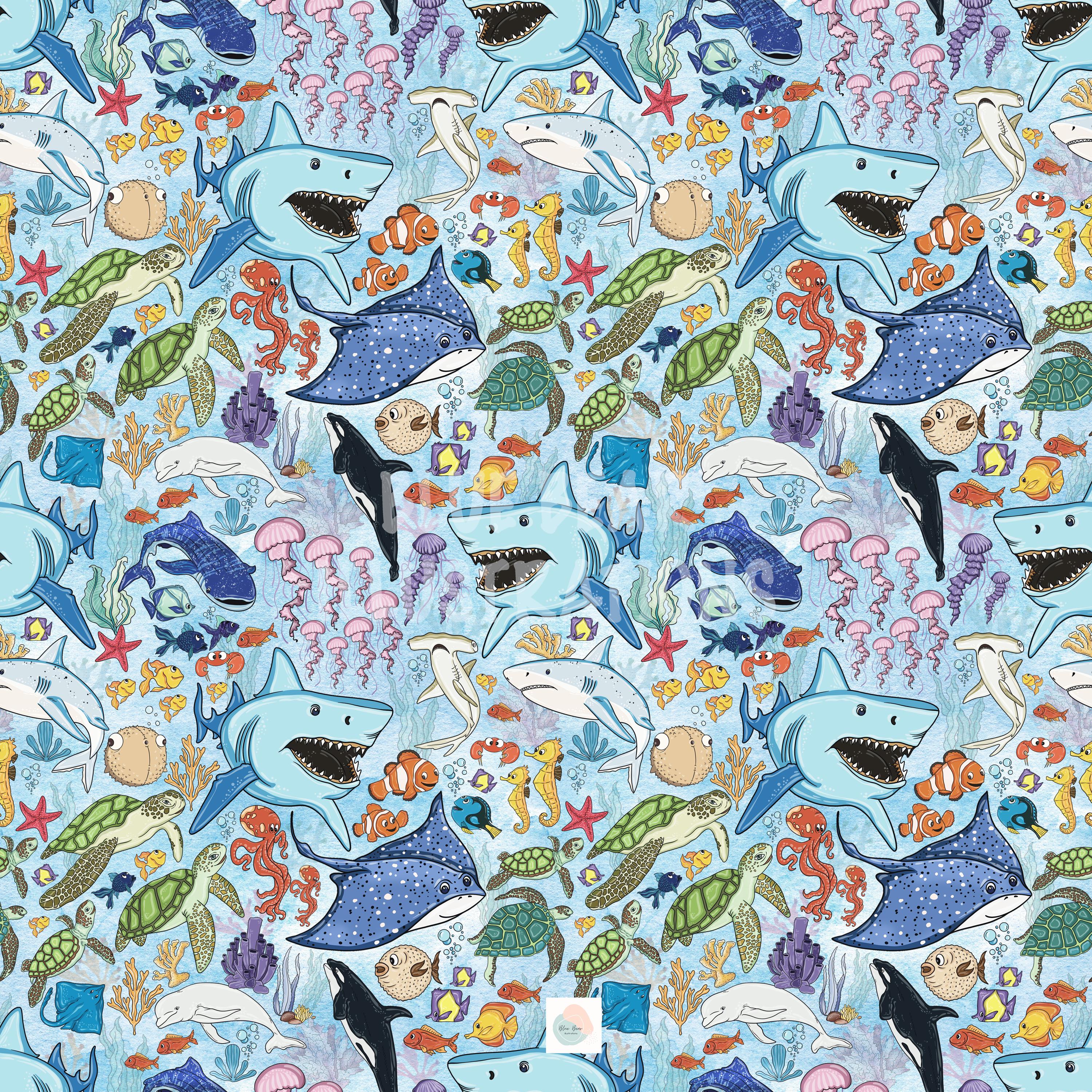 Nemo Seamless Pattern, Ocean Print, Nemo Inspired Seamless, Clown Fish ...