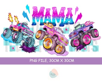 Mama Monster Truck PNG, Monster Truck, Truck png, Monster Jam Truck png, roze, kleurrijk tshirtontwerp, cadeau voor haar, Moederdag