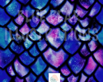 Dragon Scales Seamless Pattern, Fantasy Fabric Print (Digital Download)
