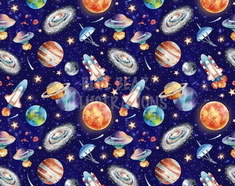 Naadloos bestand astronaut, jongensastronaut, planeten illustraties