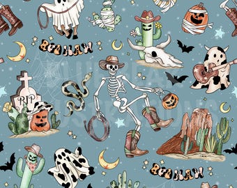 Padrão sem emendas de Halloween, estampa assustadora, padrão de colcha de Halloween, verão assustador, design de tecido, fantasia de Halloween para bebês para crianças