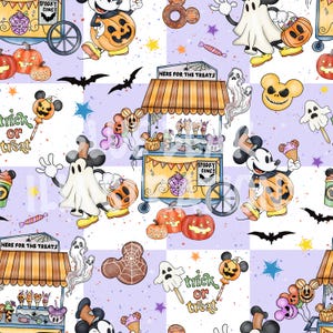 Steamboat Willie Seamless Pattern, Halloween seamless pattern, Steamboat Willie, Mickey Mouse seamless pattern, little shop of horrors