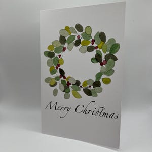 Vrolijk kerstfeest aquarel krans kerstkaart - handgeschilderd door Lauren Paige Design