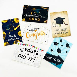 Set of 6 Graduation Gift Card with Envelope and Seals Labels Congratulation Gift Perfect Grad Gift For Your Loved Ones Message Blessing Card