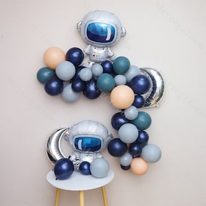 69pcs Galaxy Party Balloon Arch Kit Ardesia Blu Crema Pesca Astronauta Palloncini Baby Shower Gender Reveal Decorazioni Bomboniere per feste di compleanno