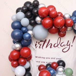 123/178pcs Fai da te palloncino ghirlanda doppio farcito blu navy argento opaco Boho palloncini baby shower genere rivelare decorazioni kit festa di compleanno