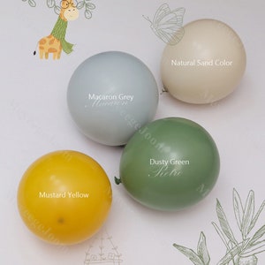 5 "/ 10" / 12 "/ 18" Senape giallo grigio palloncino sfondo polveroso verde sabbia naturale Boho opaco palloncini genere rivelare doccia nuziale decorazione nuziale