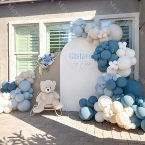 122/182pcs Retro Balloon Arch Slate Blue White Sand Ocean Balloons Boho Bridal Shower Gender Reveal Festa di compleanno Bomboniere Decorazione di nozze
