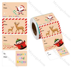 Christmas Present Labels Gift Wrap Tags Personalised Christmas Stickers Santa Sticker Kids Gift Label Reindeer Christmas Name Labels