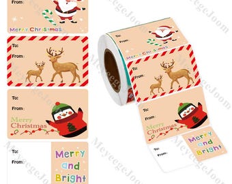 Christmas Present Labels Gift Wrap Tags Personalised Christmas Stickers Santa Sticker Kids Gift Label Reindeer Christmas Name Labels