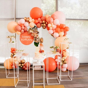 131pcs Boho palloncino ghirlanda polveroso rosa arancio oro palloncino sfondo 1 ° compleanno baby shower genere rivelare anniversario decorazione di nozze