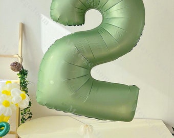 Globo de número verde oliva de 40 "0-9, globos de número gigante, globo de número amarillo, globos de Baby Shower, favores de fiesta de cumpleaños, globos de aniversario