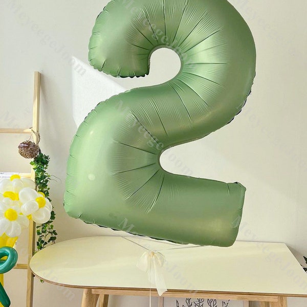 40"Olive Green Number Balloon0-9,Giant Number Balloons,Yellow Number Balloon,Baby Shower Balloons,Birthday Party Favors,Anniversary Balloons