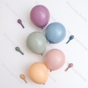 4-16ft Cream Peach Purple Blue Doubled Stuff Balloons Garland Baby Shower Girl Happy Birthday Kids Party Globos Gender Reveal Decorations