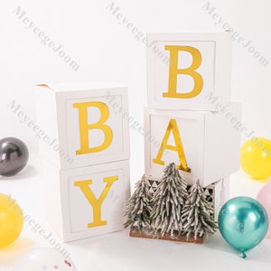 4pcs White Balloon Boxes,Birthday Balloon Blocks,Transparent Balloon Boxes For All Event,Custom Party Box,Clear Ballon Boxes With Letter A-Z