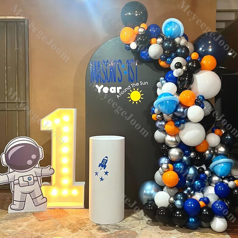 156 pezzi Galaxy Party Arco di palloncini Agata blu Spazio Baby Shower Decolla Compleanno Rock Ship To the Moon Palloncino Spazio esterno Decorazioni per feste per bambini - Italia