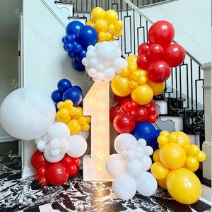 132pcs Diy Balloon Garland Matte White Lemon Blue Baby Shower Balloons Boy Gender Reveal Birthday Party Kit Wedding Boho Bridal Shower