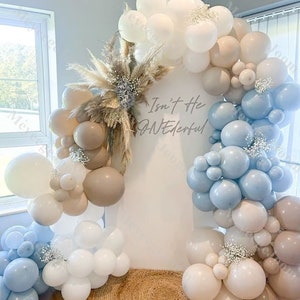 127 pz Blu Sabbia Boho Palloncino Ghirlanda Baby Shower Genere Rivela Primo Compleanno Sfondo Matrimonio Anniversario Kit Palloncino Boho Bridal Shower