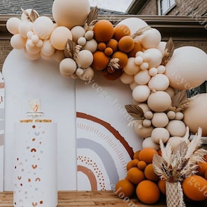63/104/174pcs Retro palloncino arco arancione opaco doppio farcito festa di compleanno sfondo baby shower matrimonio anniversario genere rivelare decor