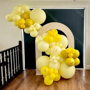 89pcs Retro Balloon Arch Mustard Yellow Matte Boho Balloons Bridal Shower Wedding Decoration Baby Shower Gender Reveal Birthday Party Favors
