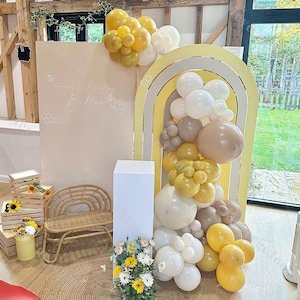 87pcs Mustard Yellow Balloon Garland Baby Shower Gender Reveal Decorations 1st Birthday Backdrop Wedding Anniversary Boho Bridal Shower