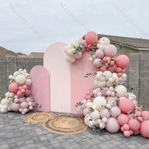 126/144 pz Rosa Sabbia Boho Palloncini Ghirlanda Kit Baby Shower Genere Rivela Decorazioni per Feste per Bambini 1st Compleanno Sfondo Matrimonio Retro Bridal Shower