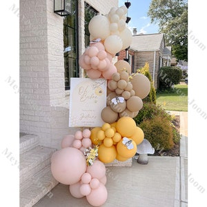 102 pezzi rosa giallo palloncino arco bambino genere rivela principessa compleanno bambina doccia foto decorazioni laurea decorazione di nozze sposa di essere