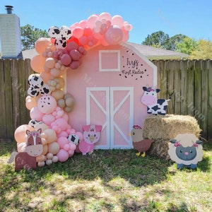 155pcs Palloncino Fattoria Arco Dusty Pink Sand Mucca Palloncini Baby Shower Cowgirl Festa Fattoria Tema Compleanno Decor Gender Reveal Decorazione di nozze