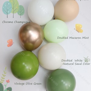 5&quot;/10&quot;/12&quot;/18&quot; Double Stuffed Organic Balloons Dusty Green Chrome Champagne Boho Balloons Birthday Party Bridal Shower Wedding Decoration
