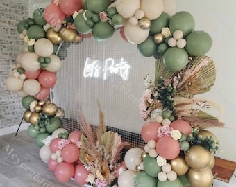 160pc Neutral Balloon Arch Dusty Green Pink Sand Balloon Decor Bridal Shower Wedding Anniversary Boho Matte Balloons Birthday Party Supplies
