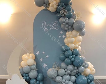 145pcs Two The Moon Balloon Garland Arch Kit Space Baby Shower Gender Reveal Blast Off Birthday Out of This World Wedding Kids Party Decor