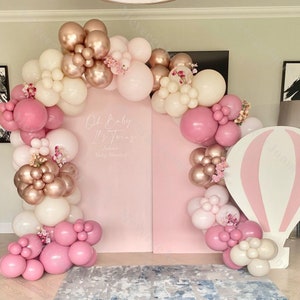 163 Boho Balloon Garland Sand Champagne Double Stuffed Pink Kit Wedding Bridal Shower Arch Gender Reveal Baby Shower Birthday Party Favors