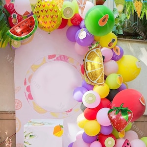 82pcs kit ghirlanda di palloncini di frutta rosso verde giallo palloncini per baby shower due dolci 1 ° compleanno matrimonio decorazioni per feste in piscina estive hawaiane