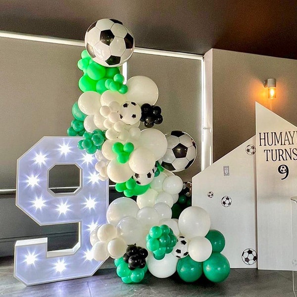 125pcs Black Green White Football Balloon Arch Baby Shower Birthday Party Gender Reveal Soccer Party Supplies Wedding Anniversary Balloons